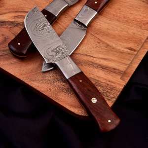 13 Inches Custom Hand Forged Damascus Fillet Chef <b>Knife</b> Carbon Steel Fishing <b>Knife</b> Leather Sheath Kitchen Usage Easy <b>Sharpening</b> - Product Image 5