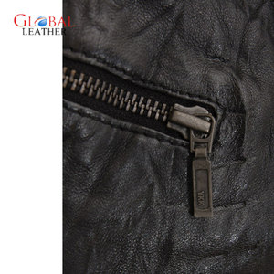 European Style Real <b>Sheepskin</b> Women's Leather <b>Jacket</b> with Stand Collar Knitted Processing Breathable Feature - Product Image 4