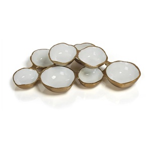 Juego de Tazones Decorativos de Lujo Ecológicos con Acabado en Dorado y Plateado, Textura Rugosa, Platos de Exhibición de Aluminio de Forma Libre, Decoración para Eventos - Product Image 3