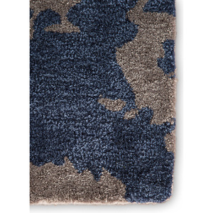 Alfombra Genesis Azul de Lana y Viscosa Hecha a Mano con Técnica Jacquard Abstracta, Diseño Rectangular a Rayas para Pasillo, para el Hogar, Taq-4304 4m - Product Image 3
