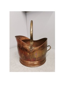 Decorative hammered copper <b>coal</b> bucket perfect for farmhouse style home fireplace and interior decorative setup - Product Image 3