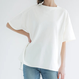 T-shirt à manches courtes d'été pour femmes de haute qualité imprimé sur mesure 100% t-shirt à col en coton avec logo personnalisé à l'avant et à l'arrière - Product Image 6