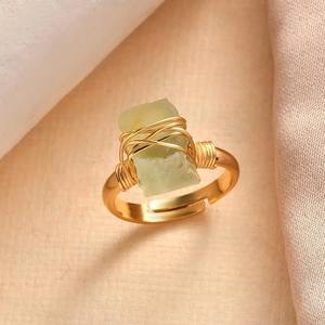 แหวนพลอยฟลูออไรต์ขายดีเครื่องประดับคริสตัลหลากสีธรรมชาติเพื่อความชัดเจนทางจิต - Product Image 1