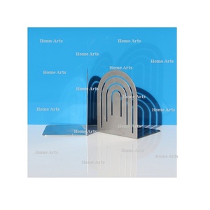 Juego de 2 sujetalibros de color plateado de acero inoxidable, sujetalibros de tamaño personalizado de Calidad exclusiva para accesorios de decoración del hogar - Product Image 1