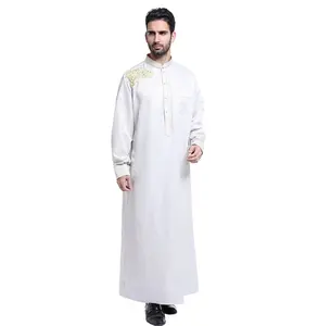 2024 Thobe在伊斯兰服装定制标志不同颜色的伊斯兰服装穆斯林Thobe新设计