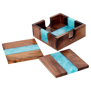 Corne os forme carrée bois et résine Top vente Design Unique en bois boisson caboteur tasse bois caboteur décor à la maison de haute qualité - Product Image 1