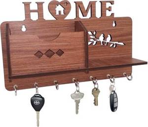 Porte-clés mural de style design de maison tendance Porte-clés en aluminium couleur argent pour couloir d'entrée - Product Image 3