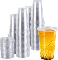Gobelets en plastique jetables transparents écologiques de haute qualité pour boissons, thé au lait et crème glacée à emporter, très demandés