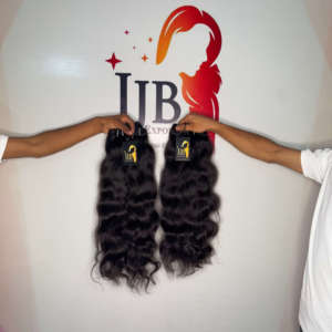 Paquete de cabello humano virgen natural sin procesar del templo indio crudo, paquete ondulado con cierre y Frontal para mujeres - Product Image 2