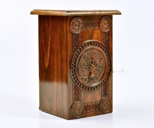Urna hecha a mano de palisandro para cenizas humanas, caja de madera de árbol de la vida, urna de cremación personalizada para hechos a mano - Product Image 5