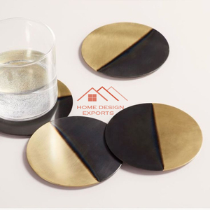 L Dessous de verre de luxe Accessoires de décoration de table Métal au prix de gros Aluminium fini doré Meta - Product Image 3