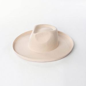 Sombrero de fieltro de lana Fedora de lujo para mujer, sombrero de vaquero de ala ancha occidental con logotipo personalizado, sombreros de mujer hechos a medida al por mayor - Product Image 3