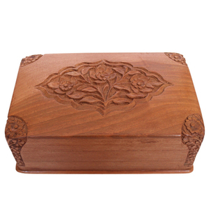 Boîte de rangement de bijoux en bois faite à la main couleur marron qualité supérieure pierres précieuses boîte à bagues artisanat élégant inde stockage parfait - Product Image 1