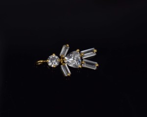 Cubic Zirconia Rectangle Shape Brass With Gold Plated <b>Doll</b> Design Charm <b>Handmade</b> Fashion Gift For Her Pendant - Product Image 3