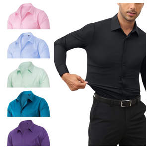 Camisa Casual Entallada para Hombre, Nueva Colección de Primavera, 100% Algodón Satinado, Ecológica, Antiarrugas, de Secado Rápido, con un Solo Botón, Color Sólido - Product Image 6