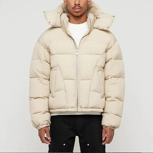 เสื้อแจ็คเก็ตพัฟฟ์ลำลองสำหรับผู้ชาย ออกแบบโลโก้ได้เอง สำหรับฤดูหนาว ผ้าแคนวาส คอตั้ง บุใยโพลีเอสเตอร์ ลายเรียบ ใช้สำหรับกิจกรรมกลางแจ้ง - Product Image 2