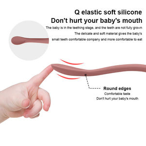 Cuchara de Silicona de Grado Alimenticio para Bebés, Directo de Fábrica, Libre de BPA, Ecológica, Reutilizable, con Punta Suave, Primera Etapa de Alimentación - Product Image 3