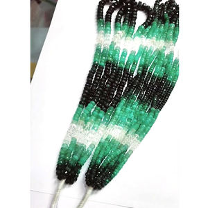 Iroc ลูกปัดพลอยสังเคราะห์สีเขียวมรกต11เส้นขนาด5-7มม. 615ซม. พลอยหลวมยาว14นิ้ว - Product Image 3