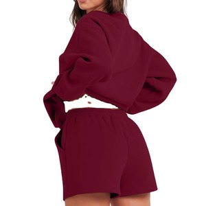 Conjunto Deportivo Casual de 2 Piezas para Mujer, Invierno 2025, Sudadera Holgada y Pantalones Cortos Transpirables - Product Image 3