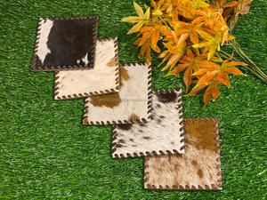 Ensemble de sous-verres à thé en cuir de vachette véritable fabriqué à la main sous-verres à cheveux napperons de Table faveurs de fête ensemble Western Unique nouveau cadeau pour la maison - Product Image 2