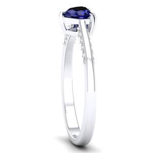 Bague en argent sterling 925 avec saphir bleu en forme de cœur de 0,5 carat, bijoux fins, cadeau de mariage, vente chaude REYES - Product Image 3