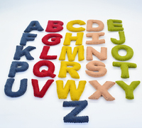 Letras del Alfabeto de Lana Ecológicas Hechas a Mano, de la A a la Z, para Niños de 2 a 4 y de 5 a 7 Años, Juguete Educativo DIY y Decoración