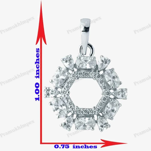 Collar de Compromiso para Mujer con Colgante Hexagonal de Plata de Ley 925 Chapado en Oro de Primera Calidad, Estilo Clásico, con Moissanita Redonda VVS1 - Product Image 4