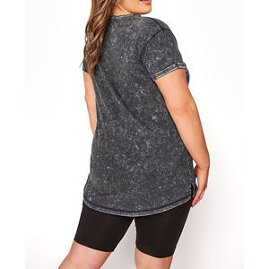 Personalizado Hombres Mujeres Hip Hop Streetwear Verano Peso Pesado Camisetas Estampado gráfico Unisex Algodón Top Lavado ácido Desgastado Camiseta - Product Image 2