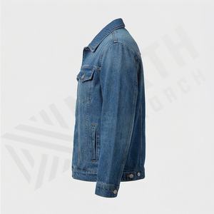 Custom Casual Denim <b>Trucker</b> <b>Jacket</b> for Men Big & Tall Sizes 100% Cotton Shell Front Logo Option Breathable Winter <b>Jacket</b> - Product Image 3