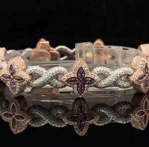 Pulsera Elegante y Brillante de Oro de 14k y Moissanita para Mujer, Certificada VVS1, Regalo para Ella, Cadena de Plata de Ley - Product Image 1