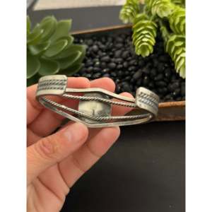 Navajo Handmade Mine 8 Turquoise & Sterling <b>Silver</b> Fashion <b>Cuff</b> <b>Bracelet</b> - Product Image 5