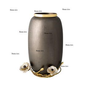 Ensemble de 2 tailles différentes vase à fleurs en laiton nouvelle conception vase à fleurs de forme ronde pour accessoires de décoration de mariage - Product Image 3