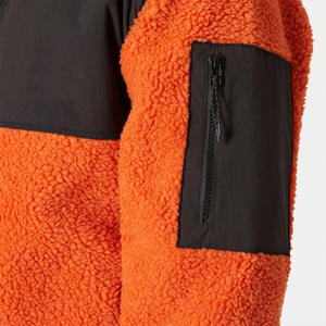 OEM personalizado cremallera polar chaqueta de invierno cálido más tamaño bordado Shearling polar Sherpa chaqueta para hombre - Product Image 4