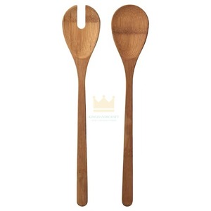 ชุดเซิร์ฟเวอร์สลัด2ชิ้น,ช้อนไม้ไผ่ Eco สำหรับสลัด/ถั่วเมล็ดขายส่ง - Product Image 1