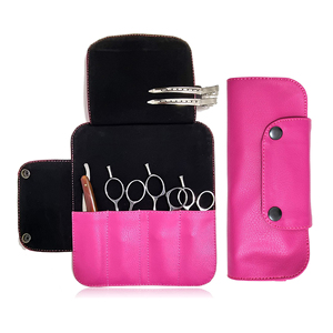 Pochette de beauté pour cheveux | Pochette en cuir de haute qualité avec fermeture à pression pour Salon de coiffure ciseaux Logo personnalisé - Product Image 4