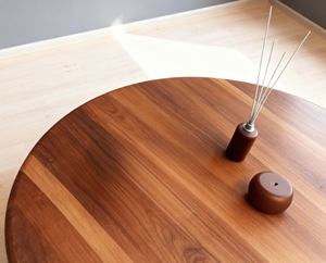 Walnut gỗ giữa thế kỷ Vòng Bàn cà phê, walnut kết thúc gỗ sofa centerpiece Bảng đồ nội thất phòng khách, trang trí, nhà - Product Image 3