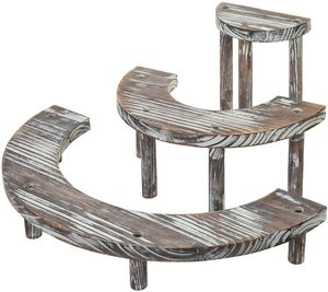 Modern Luxury Antique Rustic Wood 3 Layers Semi-Circle Cake <b>Cupcake</b> <b>Stand</b> in Wholesale Price - Product Image 1