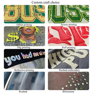 Sudadera con capucha lavada vintage de mezcla de algodón pesado con cremallera personalizada para hombre con apliques bordados con parches - Product Image 6