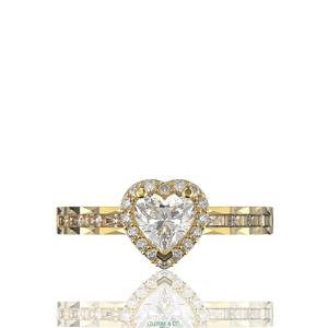 Anillo de Diamante Moissanita Completo con Corazón Pequeño, de Uso Diario, para Mujer, Oro Sintético (Cultivado en Laboratorio), Vietnam, 6.6 mm - Product Image 3