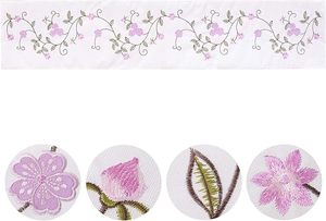 Caminos de mesa Bordados florales rústicos de algodón grueso doble para uso doméstico lavanda púrpura para primavera y verano - Product Image 3