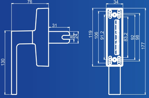 Tirador de ventana Atlas Axial Single Bifurcado - Product Image 2