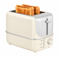 Grille-pain électrique moderne 2 fentes avec contrôle de chauffage multi-niveaux pour café, restaurant et usage domestique