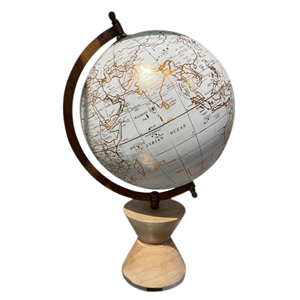 Nautical Style World <b>Globe</b> for Home Office or College Use Shiny Metal and Wooden Base for Geography Lessons <b>Desk</b> <b>Globe</b> - Product Image 1
