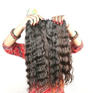 Wholesale Indian Natural Women Water Wave Style Cuticle Aligned Virgin Deep Wave Remy None Chemically Processed Wavy human <b>Hair</b> - Product Image 3
