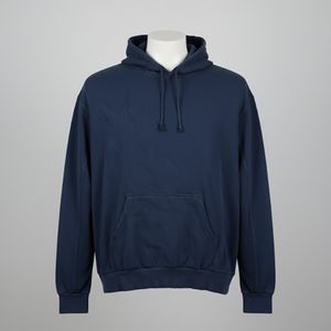 Sweat à capuche en polaire bleu marine unisexe de qualité supérieure |   Pull en coton-polyester teint en pièce à 3 extrémités, 340 GSM |   Surdimensionné - Product Image 1