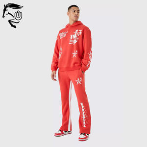 Chándal de algodón 100% personalizado OEM con bordado de apliques de puntadas de contraste regular de talla grande para hombres y mujeres - Product Image 6