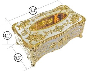 Luxury Gold and White Elegant <b>Tissue</b> Holder Napkin Dispenser Multifold Trifold <b>for</b> Home and <b>Weddings</b> - Product Image 4