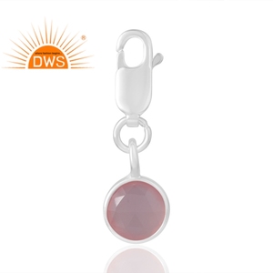 Colgante de piedras preciosas de Calcedonia Rosa Natural de Plata de Ley 925 superventas, joyería personalizada para mujer, regalo para ella - Product Image 1