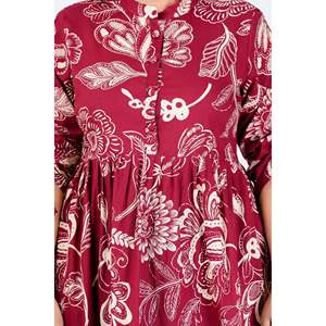 Haut en soie à imprimé floral pour femme avec embellissements en dentelle - Taille XL - Vêtement de cérémonie - Col à nœud - Product Image 2