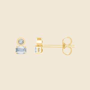 Pendientes de diamantes redondos con incrustaciones de diamantes cultivados en laboratorio, calidad F+-VS, 0.28 quilates, en oro macizo de 14K, producto genuino. - Product Image 1
